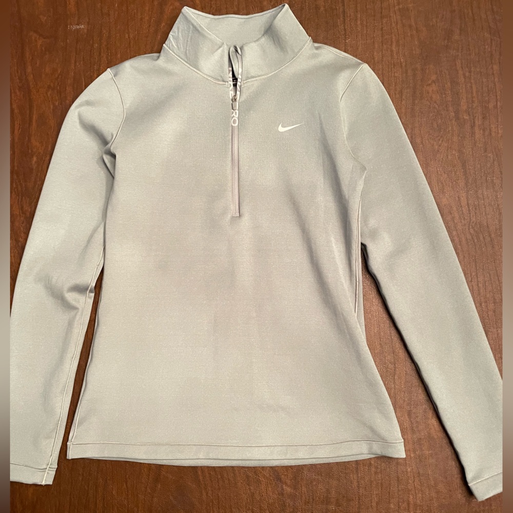Nike Gray pullover zip neck running top. NWT size S